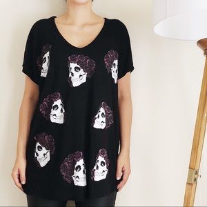 Lauren Moshi skulls and roses top🌹 🥀 💀